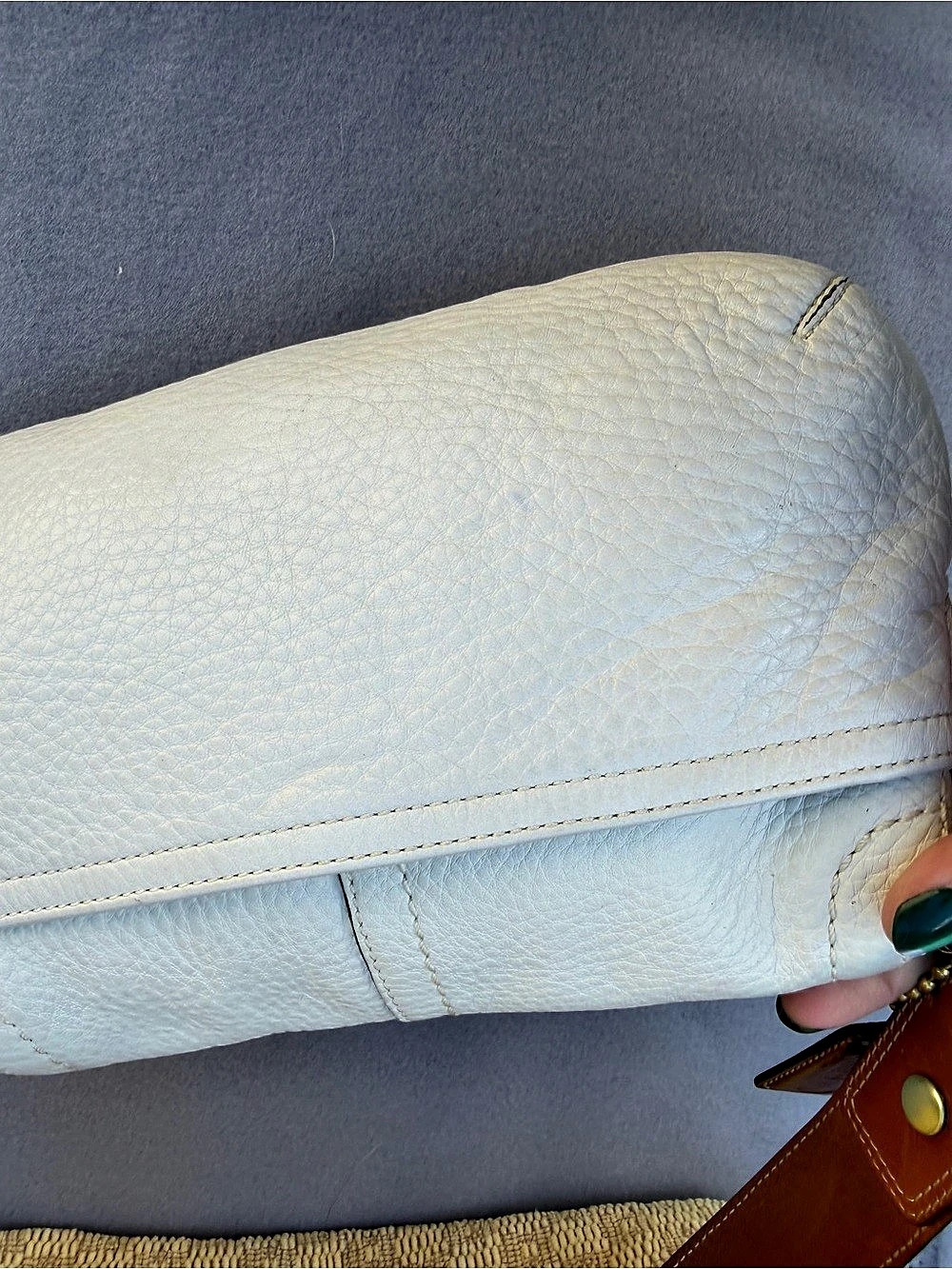 Coach Legacy Small Pebbled Leather Shoulder Bag White & Brown 11840 - Picture 10 of 13